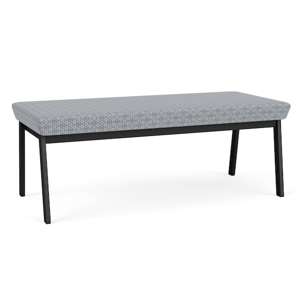 Newport 2 Seat Bench Metal Frame, Black, RS Fog Upholstery